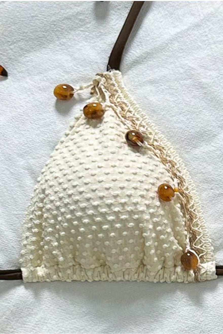 Solid Color Pendant Three Piece Swim Set