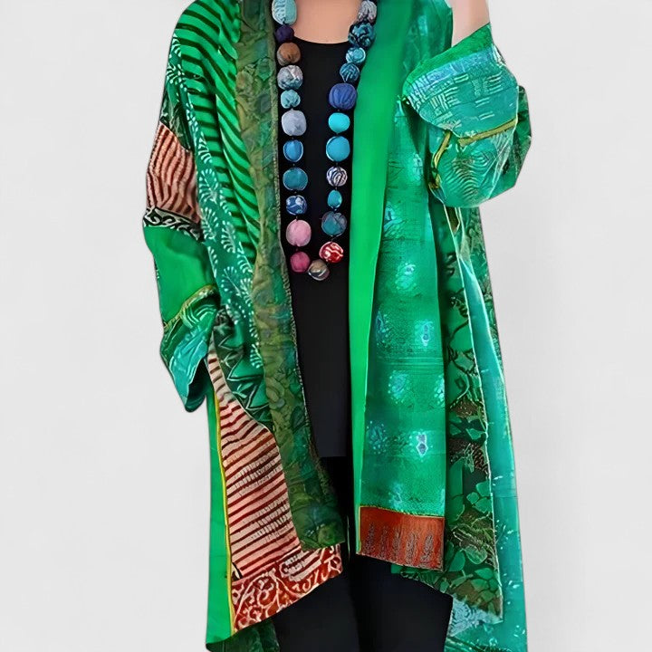 Calirenne | Women's Patchwork Print Kimono Cardigan