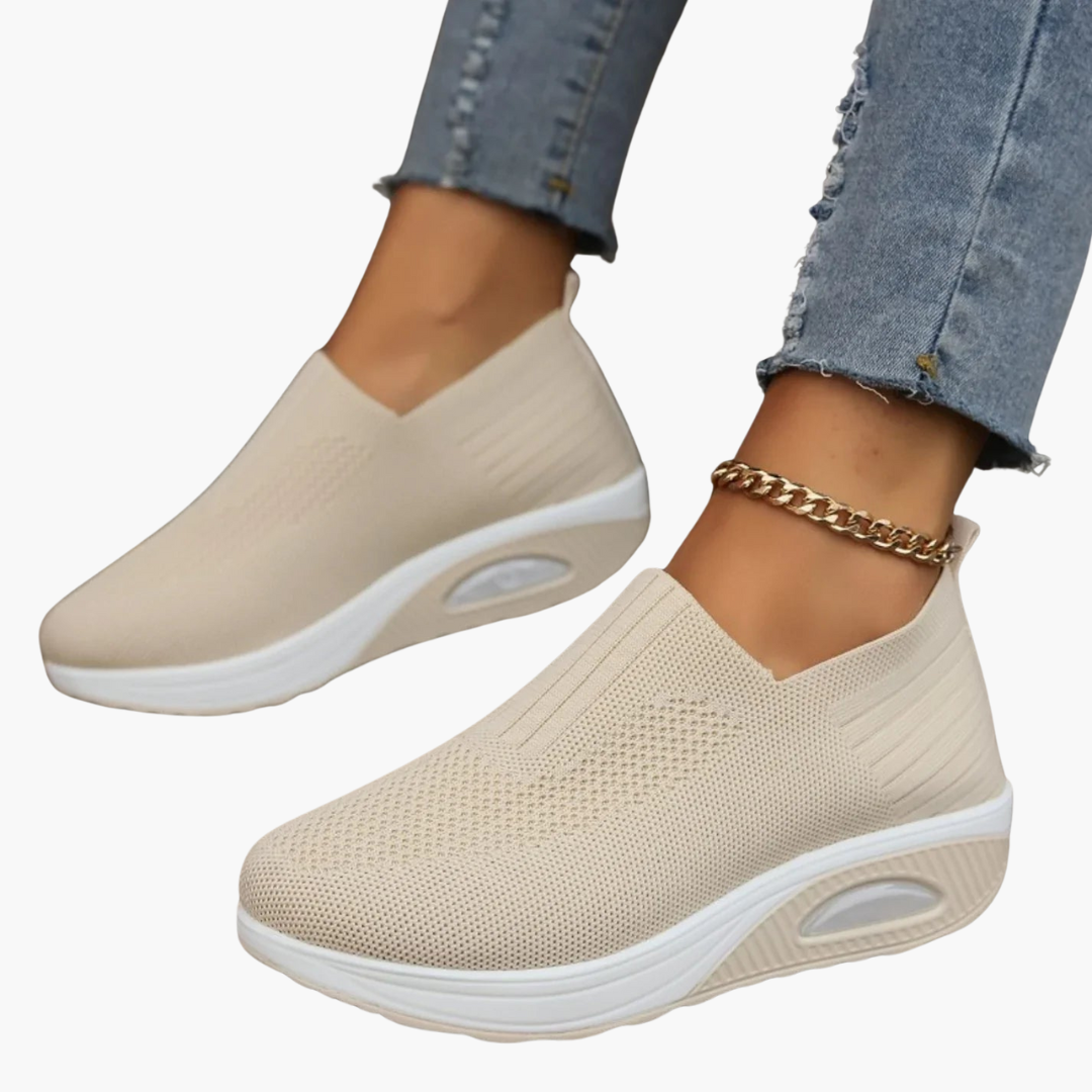 Knit Slip-On Air Cushion Platform Sneaker