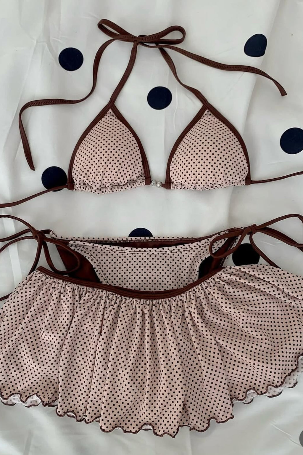 Sweet Polka Dot Three Piece Swim Set