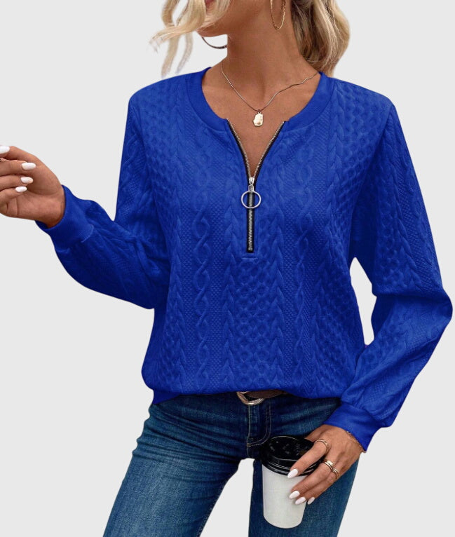 Nora | Women's Cable Knit Quarter-Zip Sweater