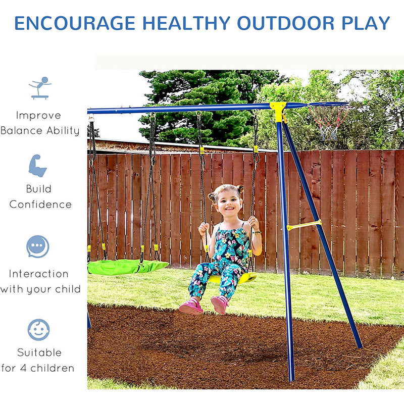 5 in 1 Play Set Outdoor Metal for Kids - Swing Set