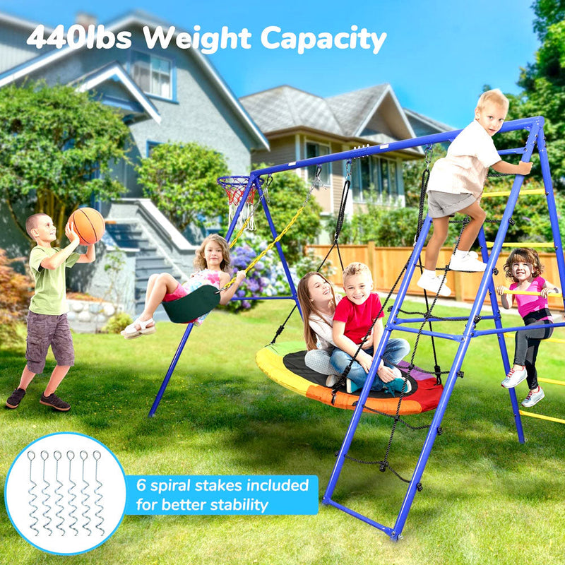 5 in 1 Play Set Outdoor Metal for Kids - Swing Set