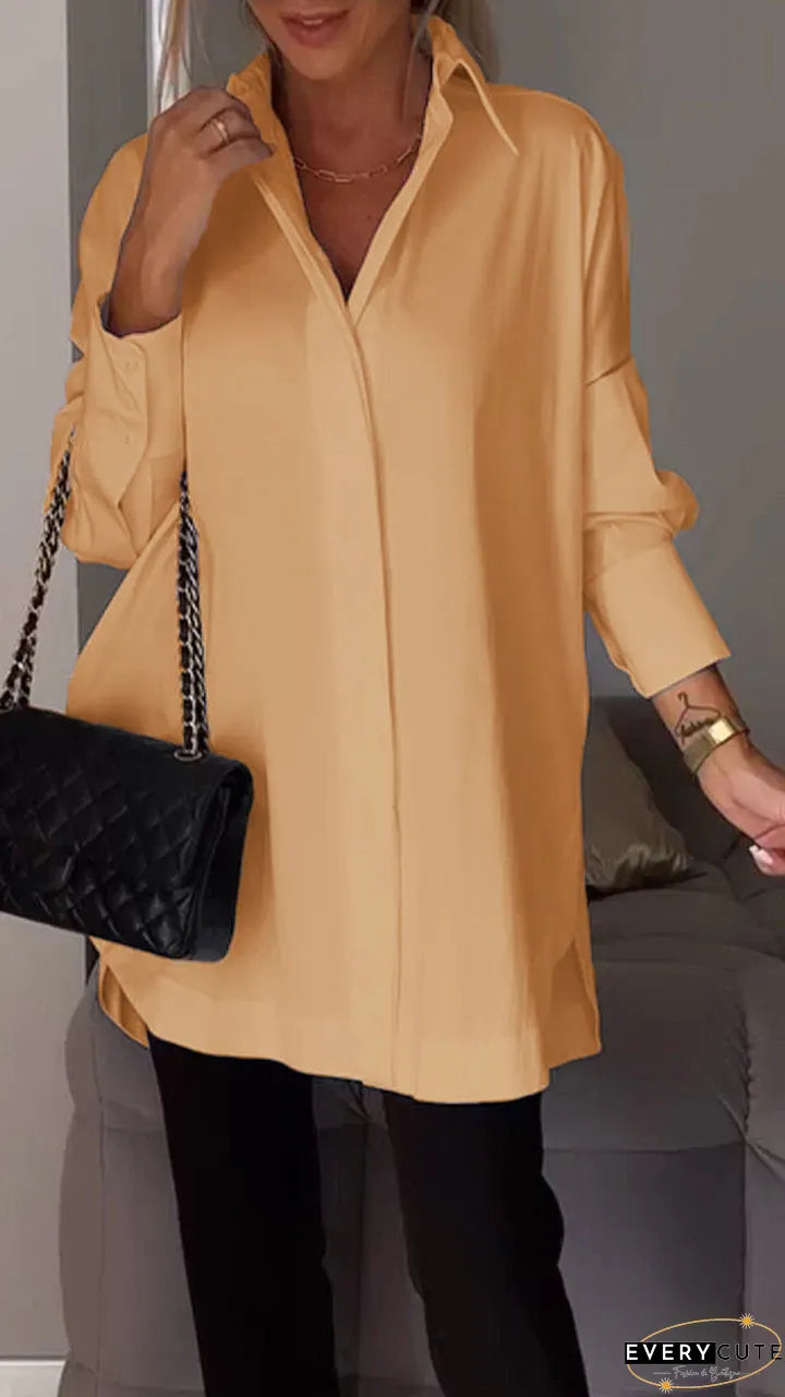 Informal Unpredictable Pullover Extended Sleeve Blouse