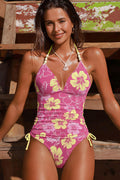 Fresh Floral Print Two Piece Swim Set