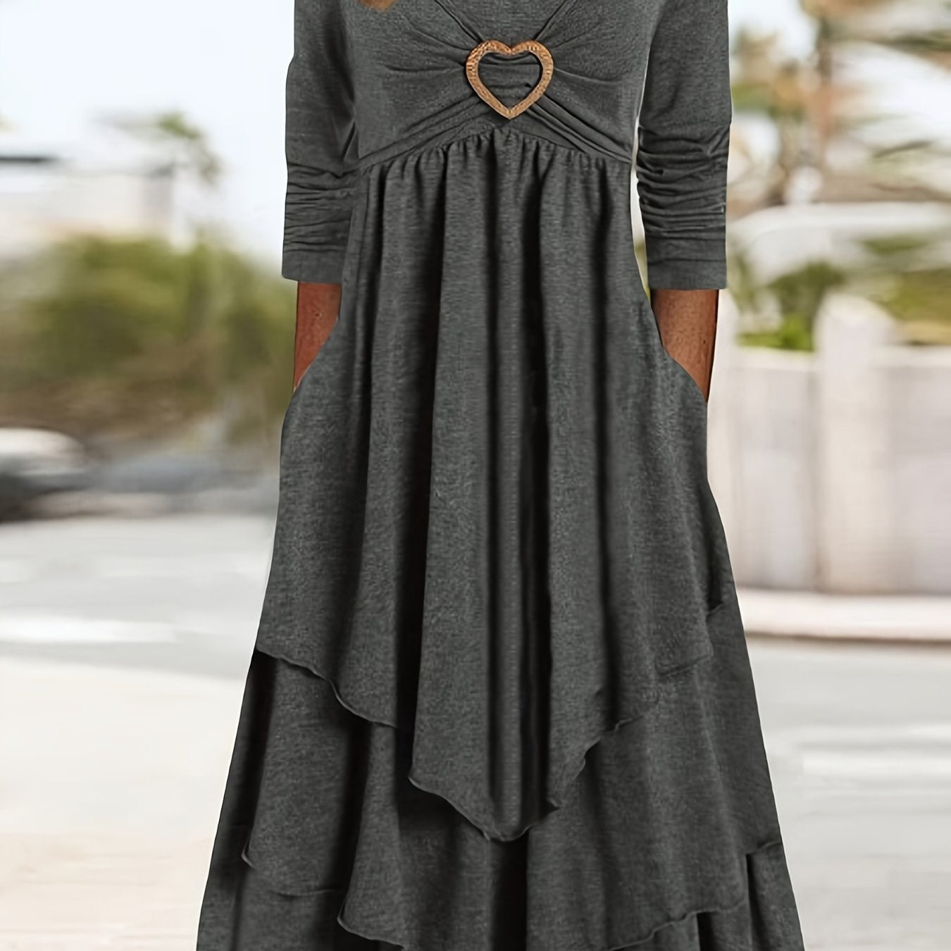 Angie-Elegant Dress With Heart Detail