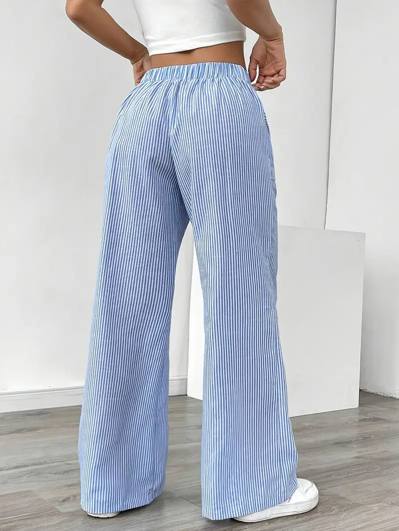 Nina - Elegant Striped Pant With Pockets