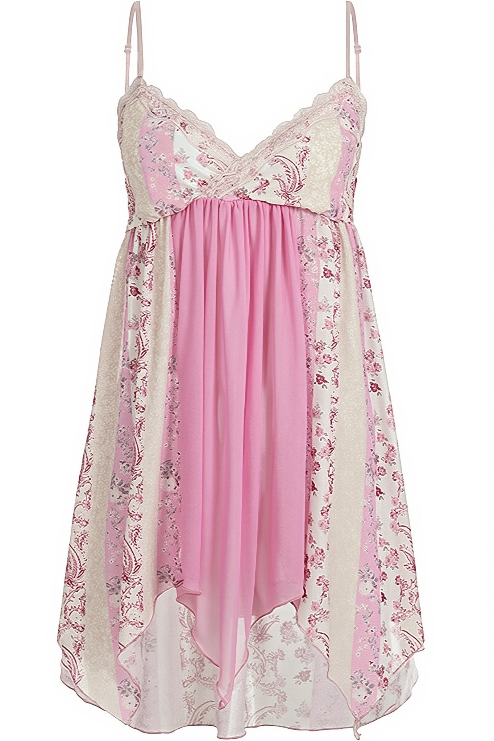 Floral Lace Patchwork V‑Neck Cami Top
