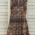 Venitia-Vintage Floral Print Midi Dress