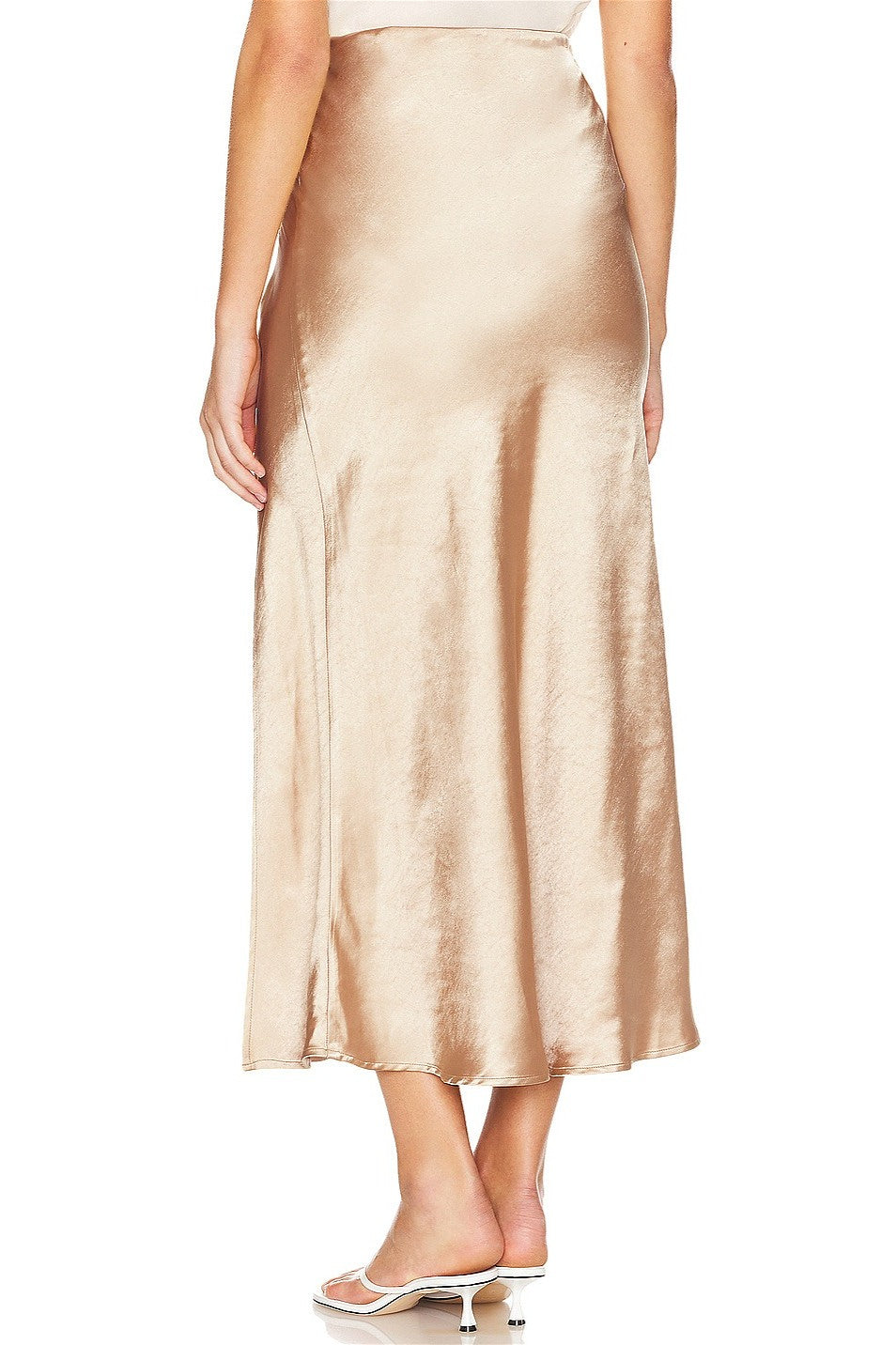 Elegant Satin Slit Bodycon Maxi Skirt