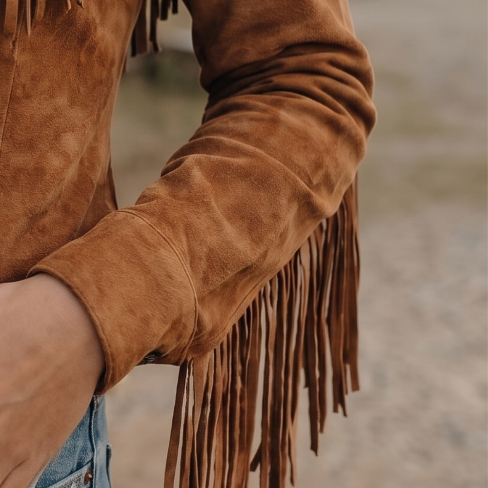 Fringe Suede Shirt Jacket for Casual Style