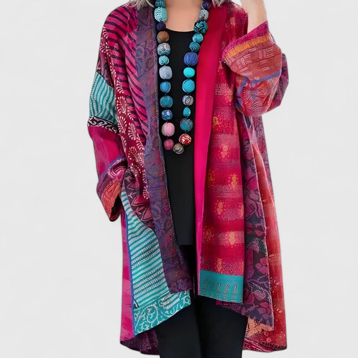 Calirenne | Women's Patchwork Print Kimono Cardigan