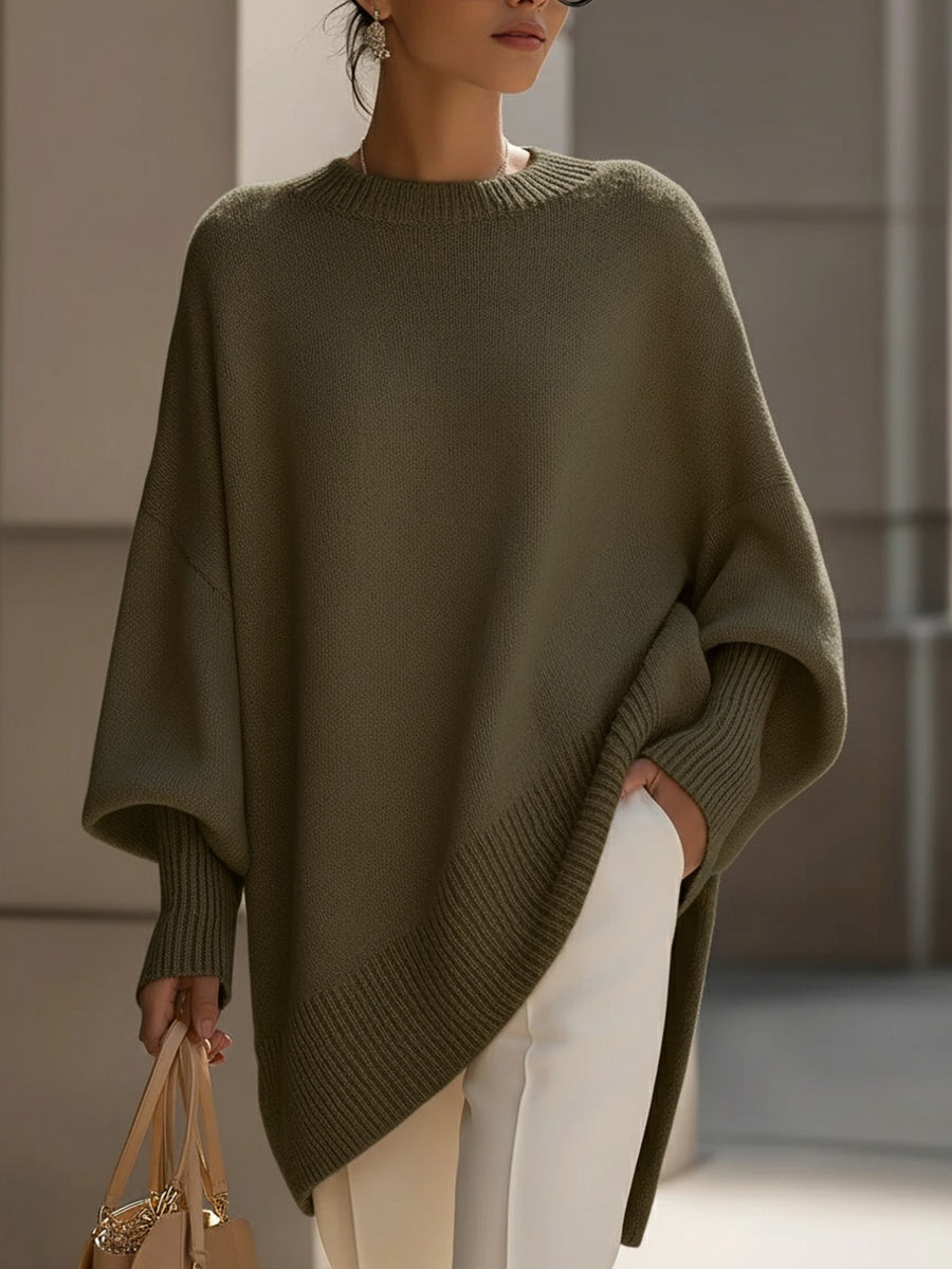 Callowyn | Women's Oversized Cashmere Cape Sweater, Poncho-Style Batwing Sleeve – Elegant Layering