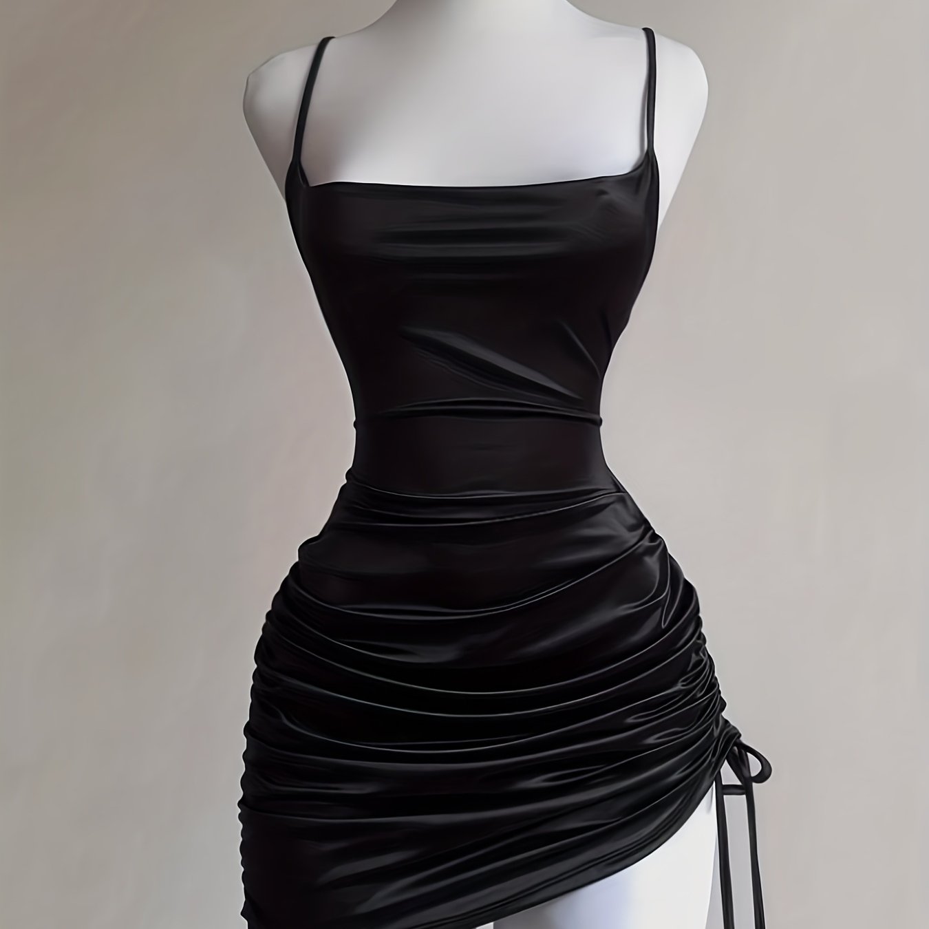 Ruched Drawstring Homecoming Mini Dress
