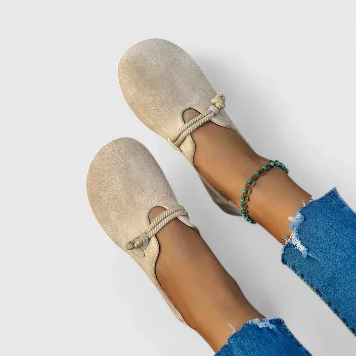 Suede Rope Tie Flat Casual Loafer