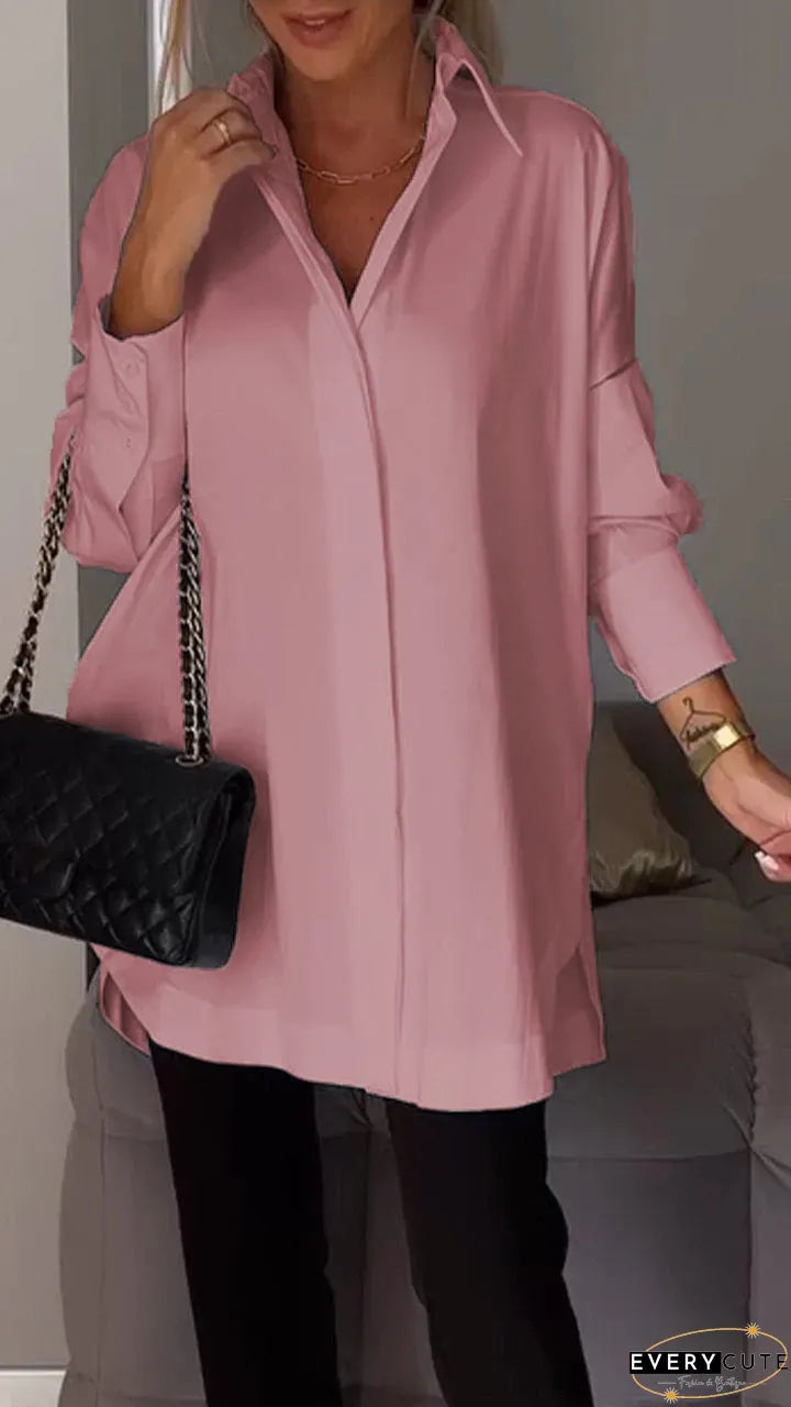 Informal Unpredictable Pullover Extended Sleeve Blouse