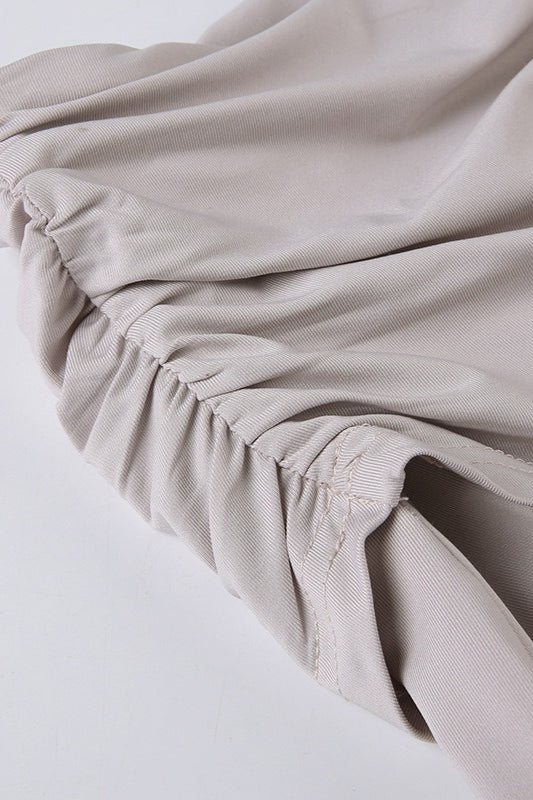 Irregular Slit Waist Pleated Midi Skirt