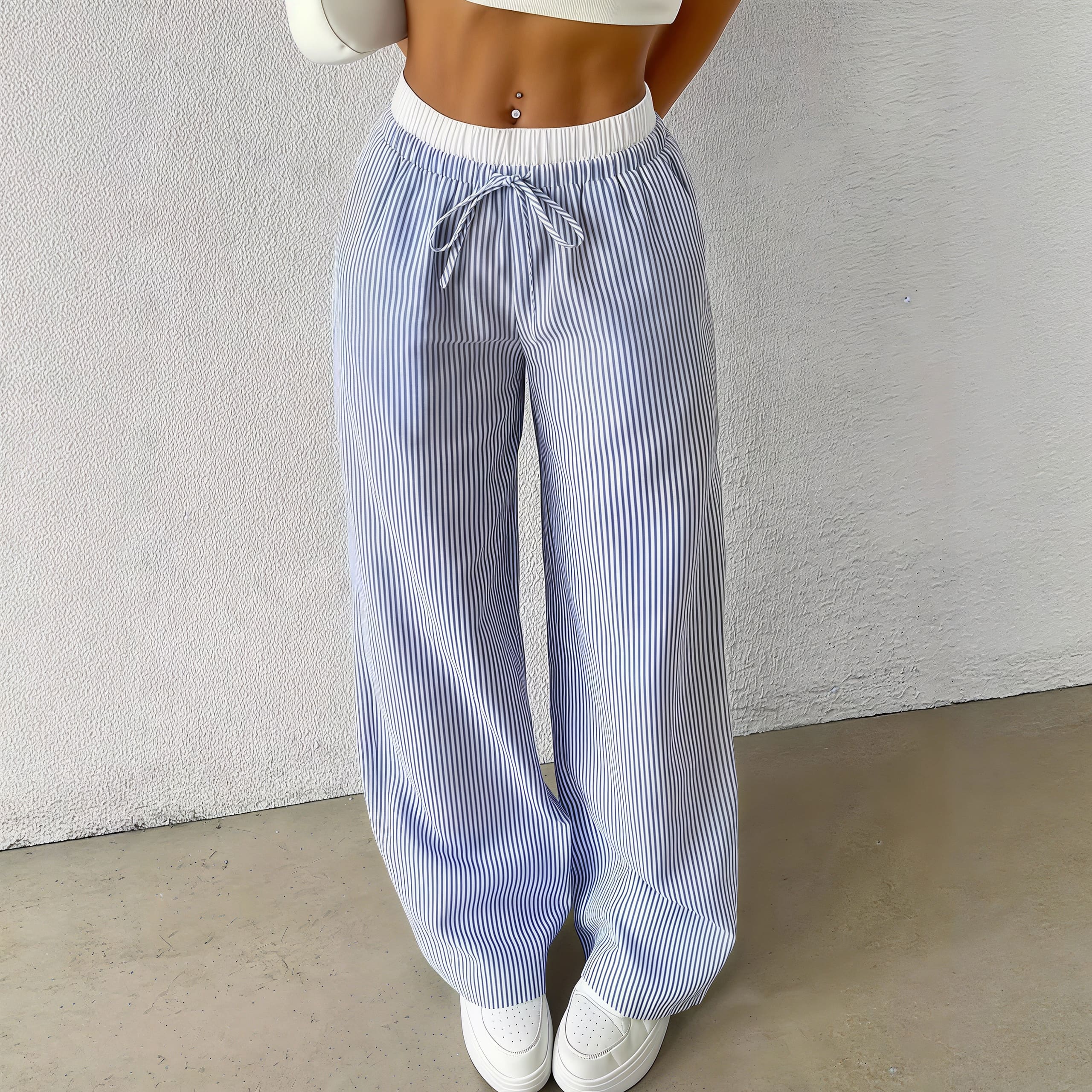 Fashion Striped Straight Casual Pants
