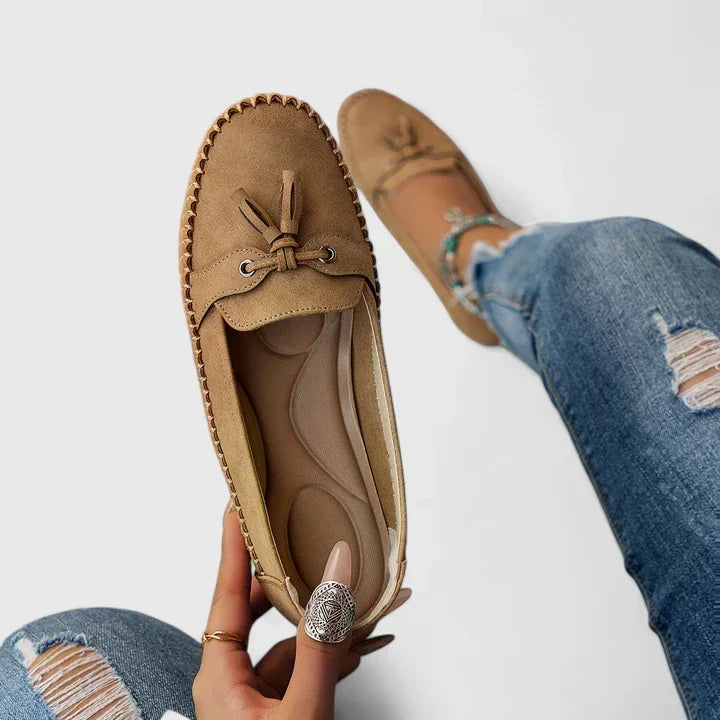 Tassel Knot Suede Moccasin Slip On Casual Loafer