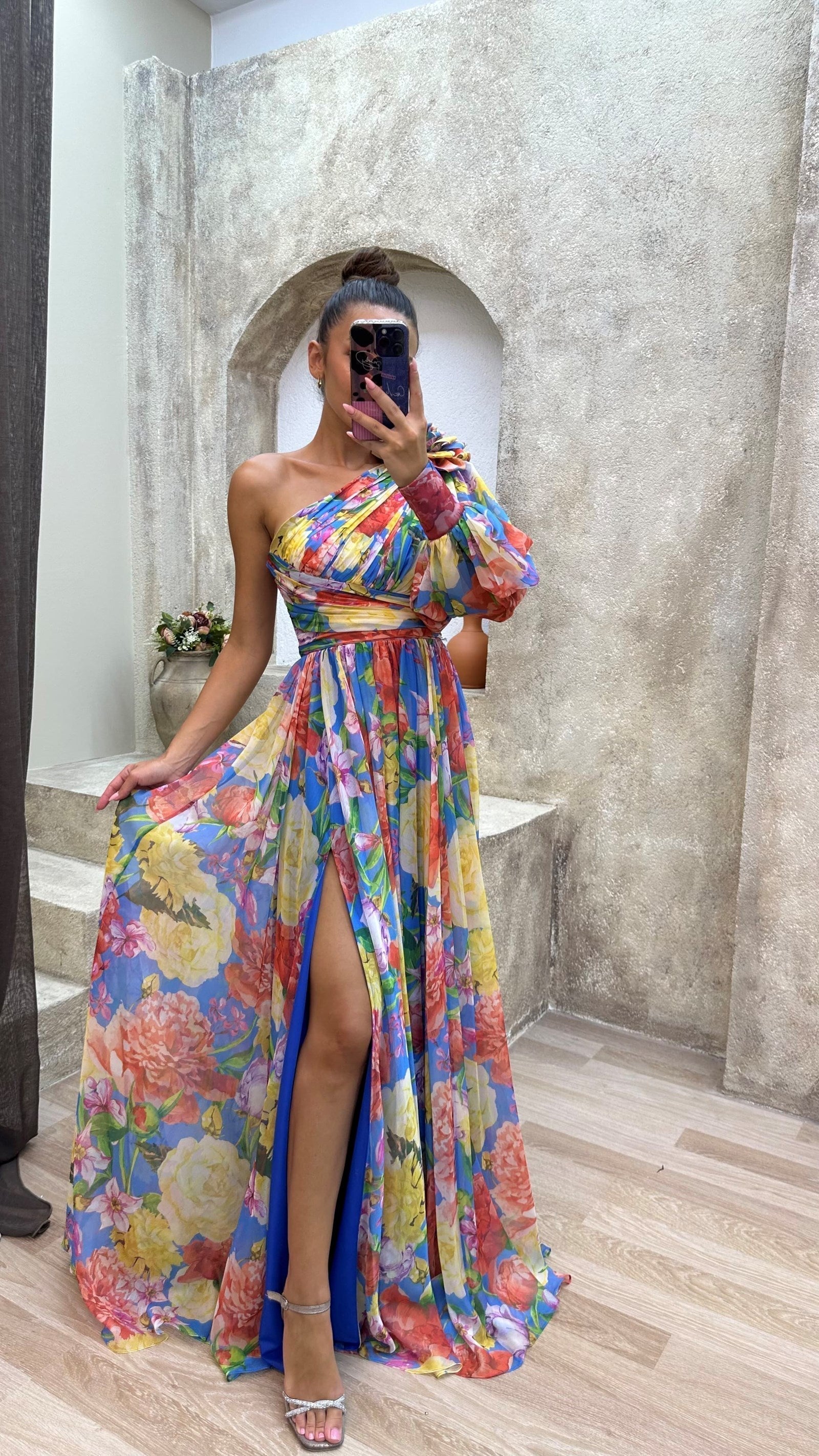 Mabel | Elegant Flowy Shoulder Dress for Summer Events