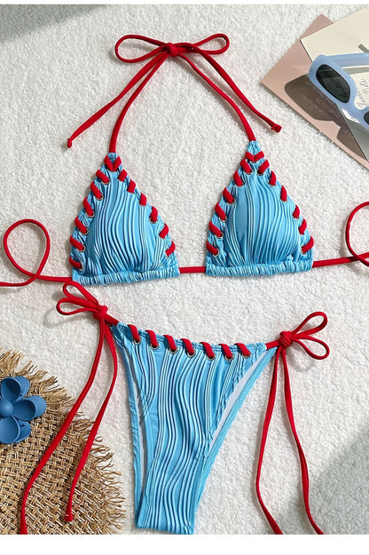 Sexy Triangle Backless Bikini Set