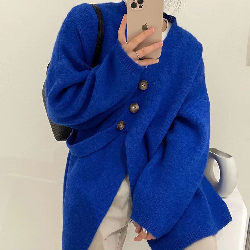 V-Neck Solid Simplicity Office Lady Autumn Knit Cardigan
V-Neck Stable Minimalist Professional Woman Fall Knit Cardigan – view 7