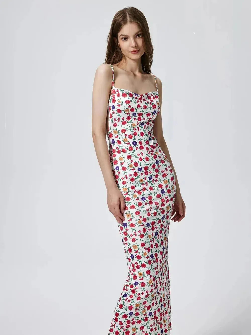 Attractive Backless Flattering Seaside Floral Dress
