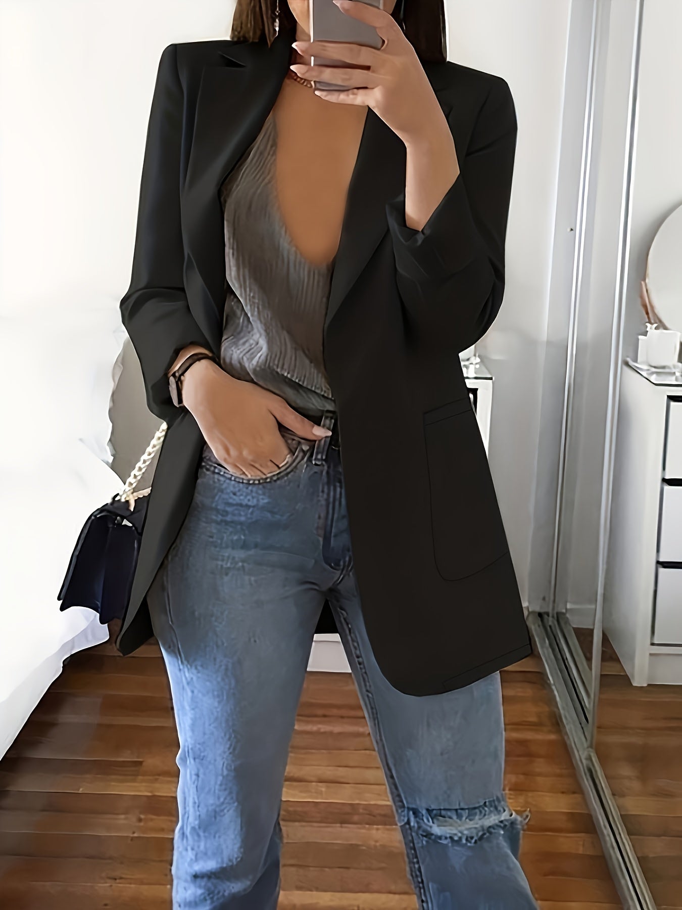 Elegant Tailored Longline Blazer for Business