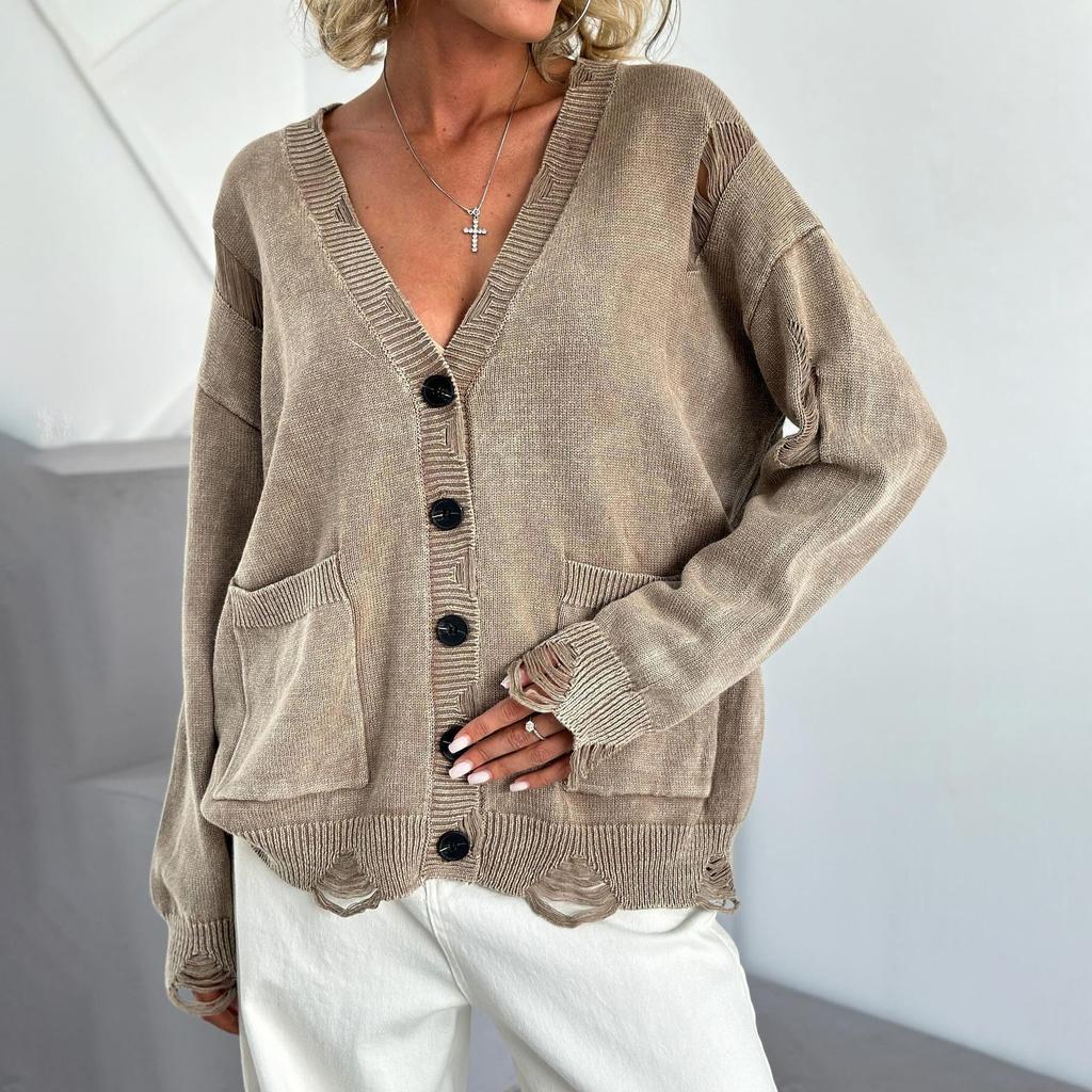 Vintage Large Soft Button Knitted Cardigan – view 4