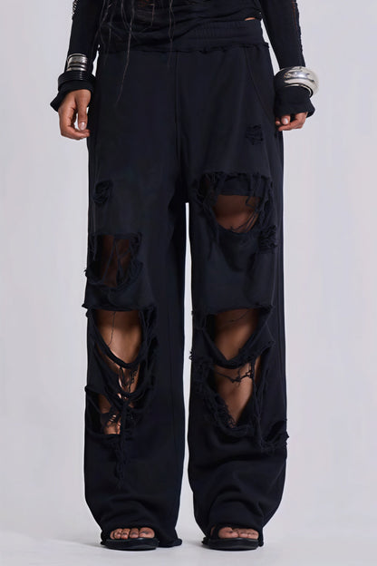 Street Style Loose Ripped Pants