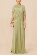 Elegant Cross Ruffle Maxi Dress