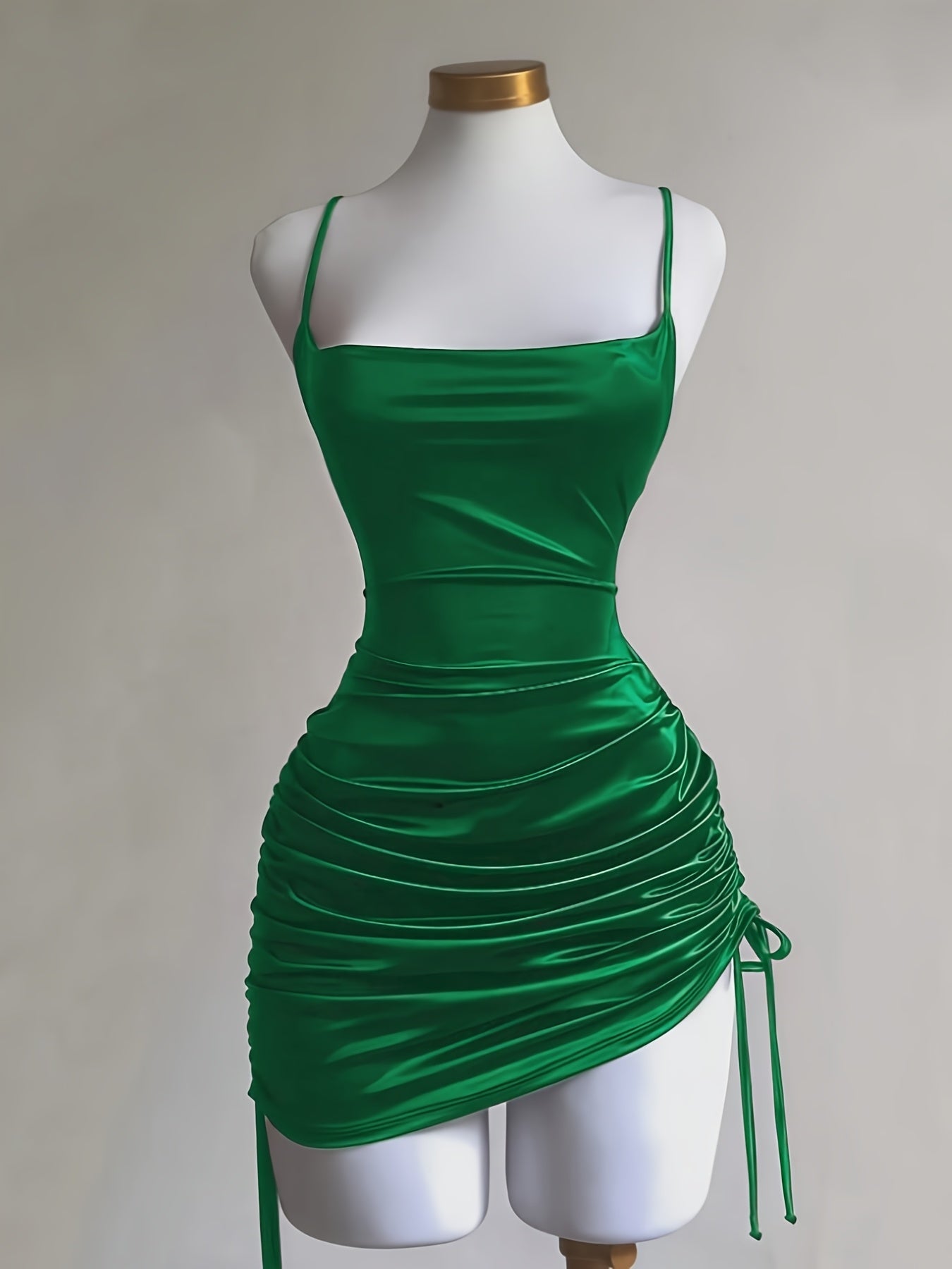 Ruched Drawstring Homecoming Mini Dress