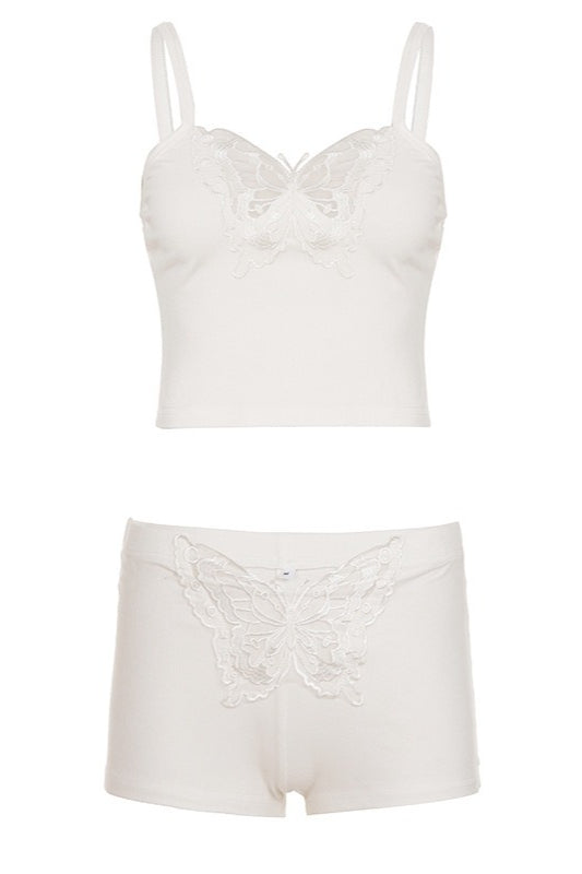 Woman wearing Butterfly Lace Low-Rise Set from Hicosy — view 5