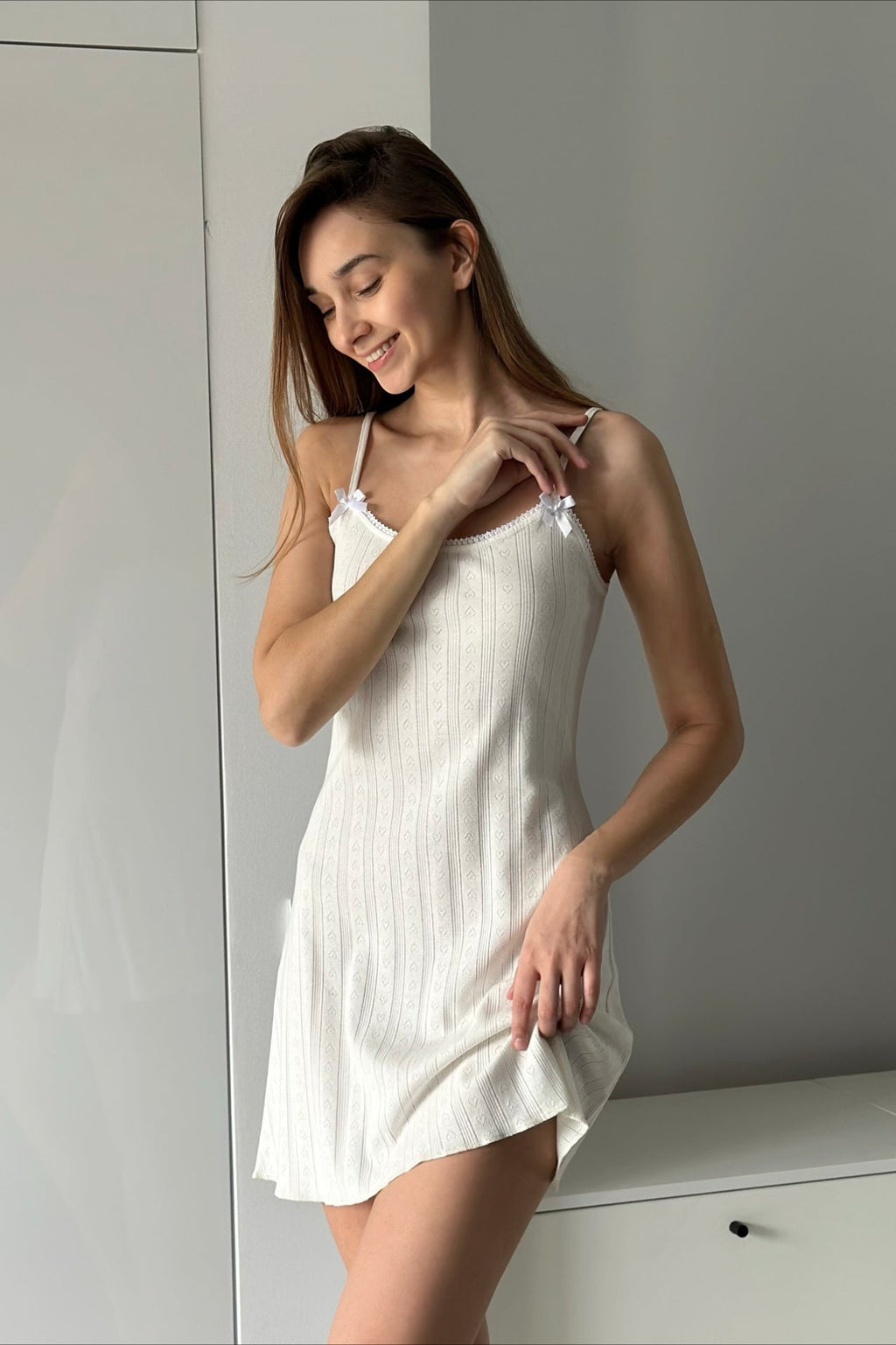 Casual Knit Jacquard Cami Mini Dress