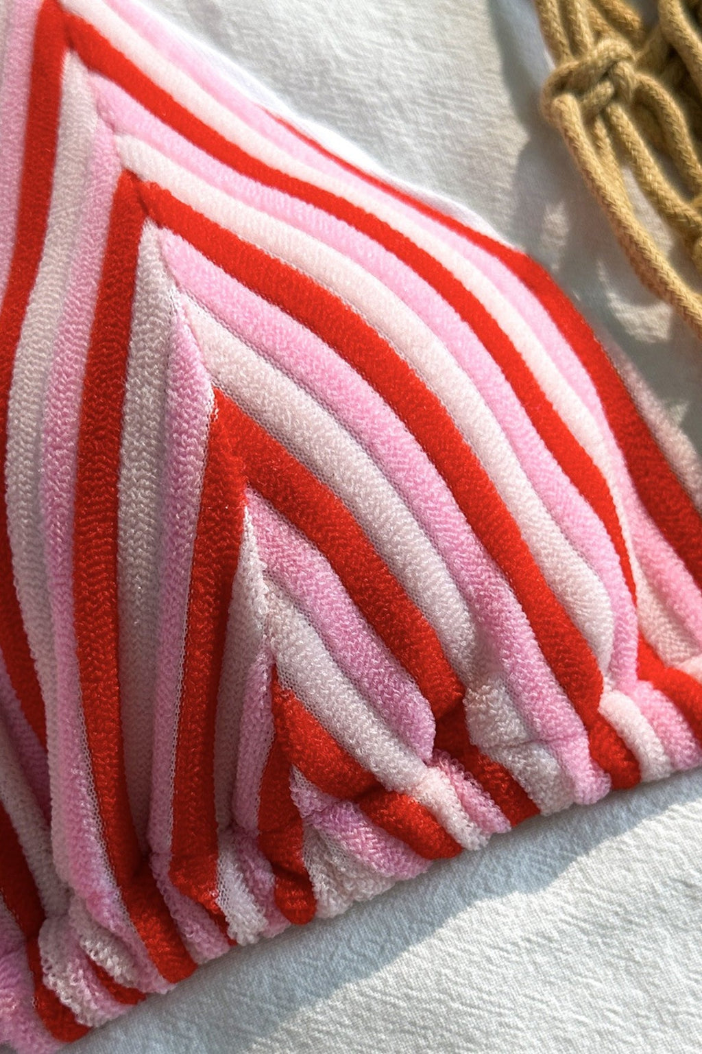 Striped Towel Cloth Fresh Bikini Set