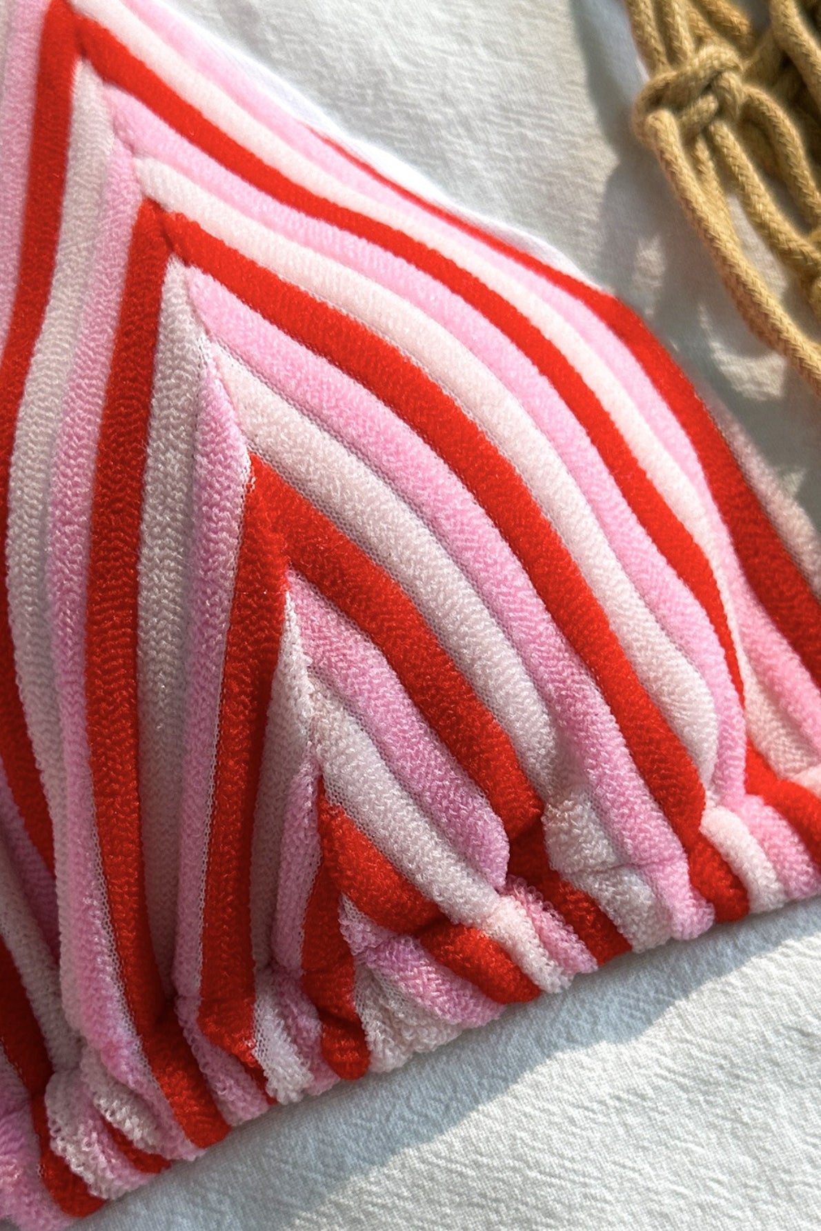 Striped Towel Cloth Fresh Bikini Set