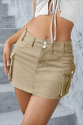 Cargo Street Solid Bodycon Skirt