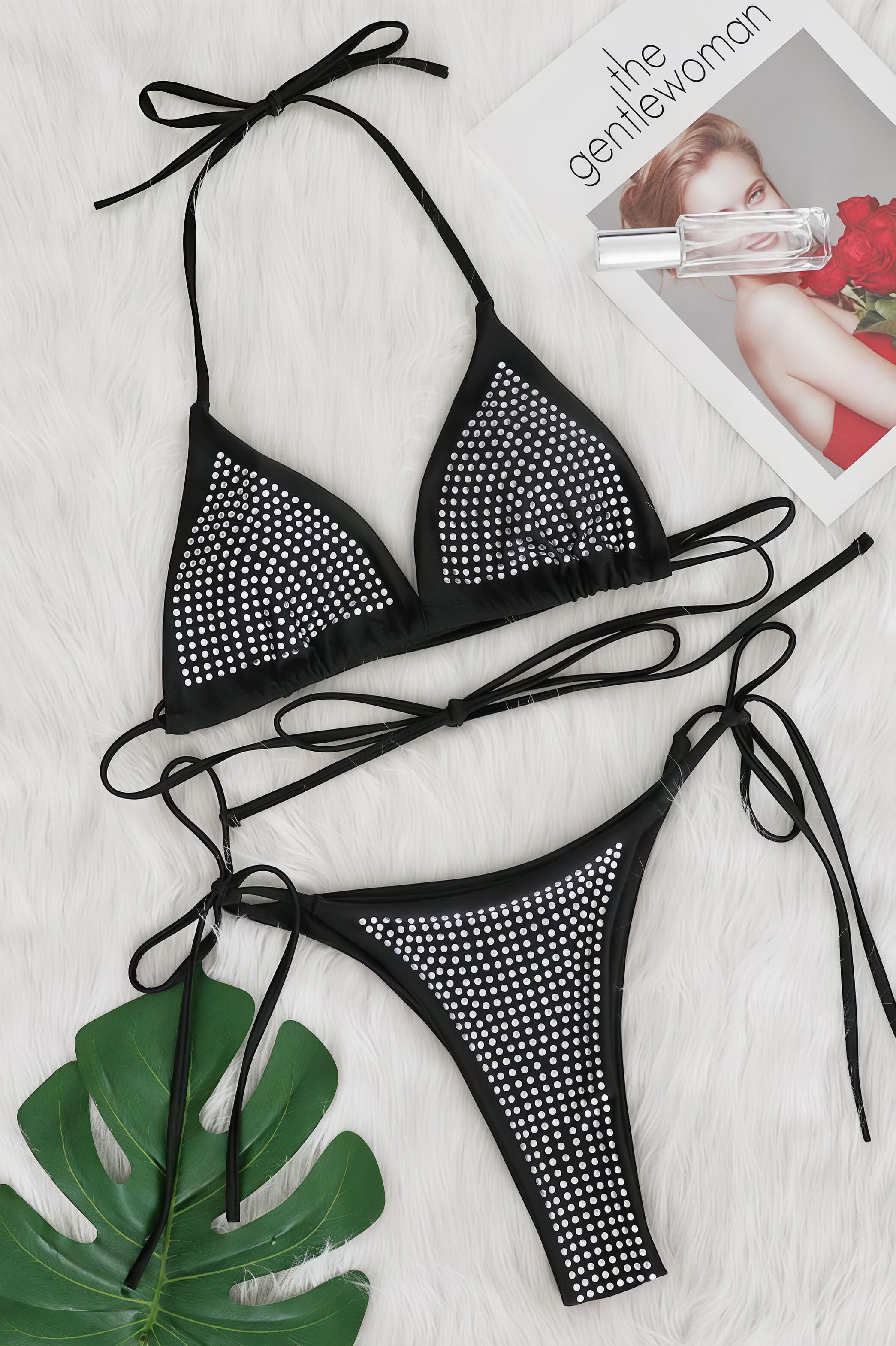 Rhinestone Two Piece Bikini Tie Side Bikini Sets