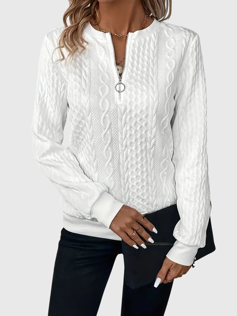 Nora | Women's Cable Knit Quarter-Zip Sweater