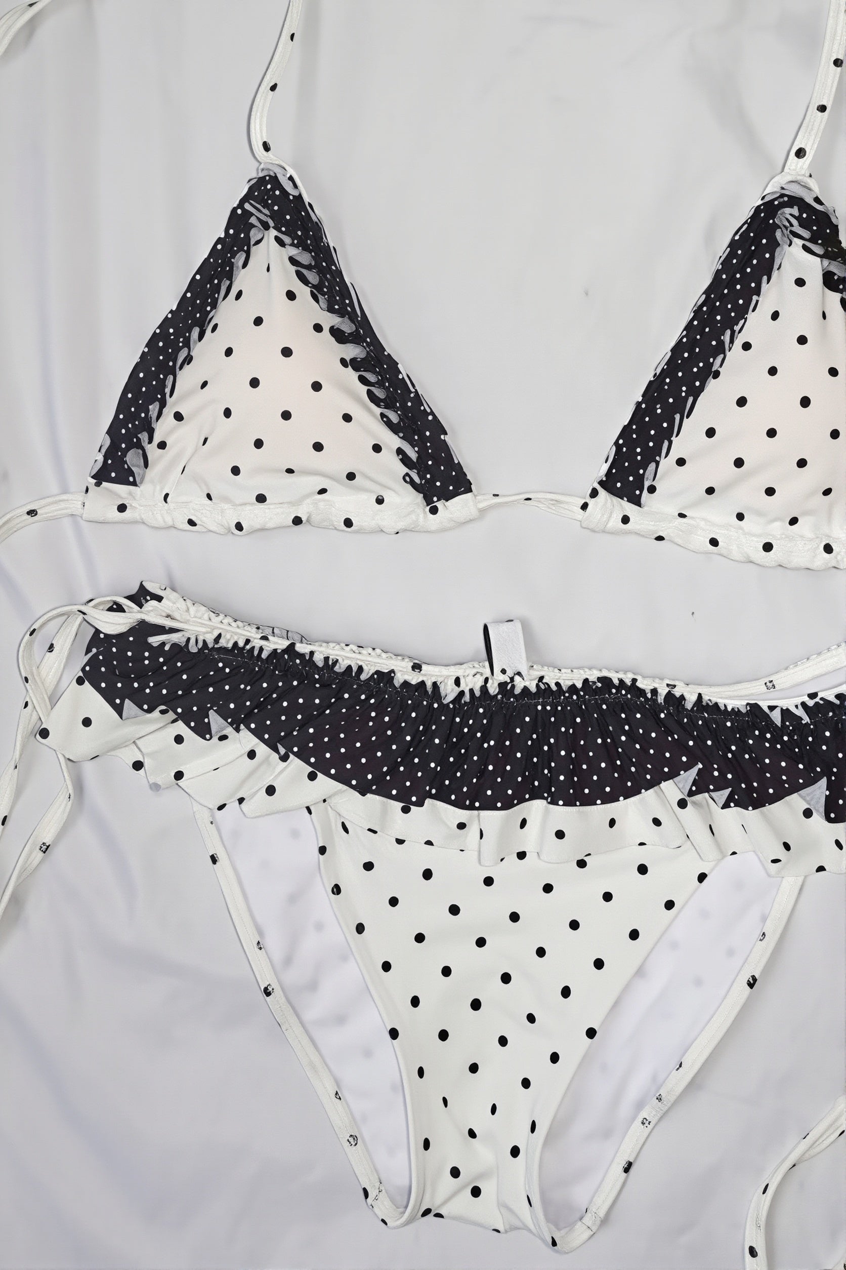 Sweet Polka Dot Ruffle Bikini Set