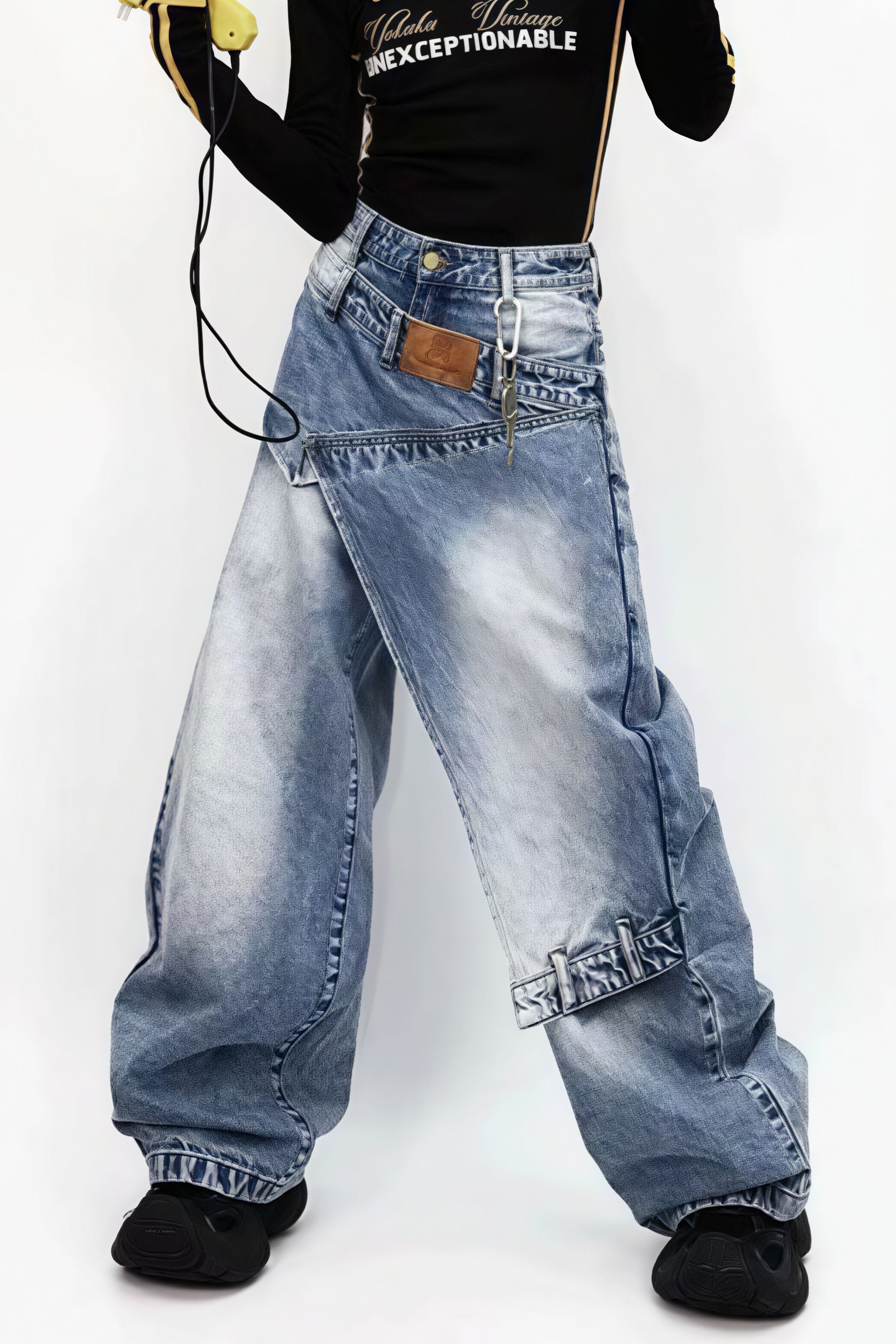 Vintage Fake Two Piece Baggy Jeans