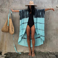 Soft Rayon Striped Pattern Cardigan Boho Beach Cover up