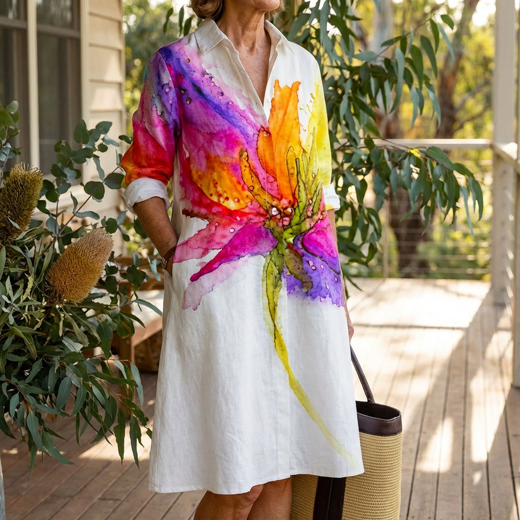 Dorisa | Luxe Midi Dress For Effortless Summer Comfort