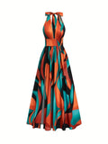 Boho Backless Sleeveless Floral Maxi Dress