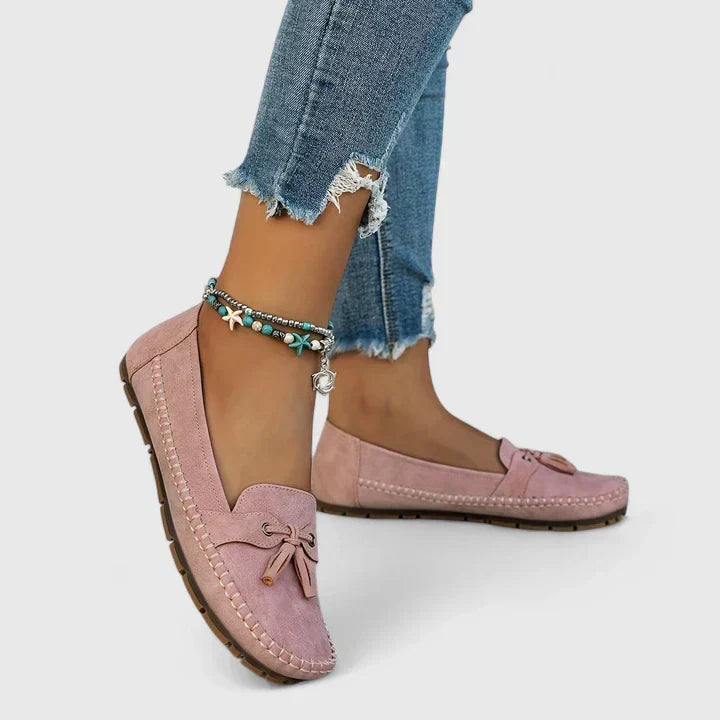 Tassel Knot Suede Moccasin Slip On Casual Loafer