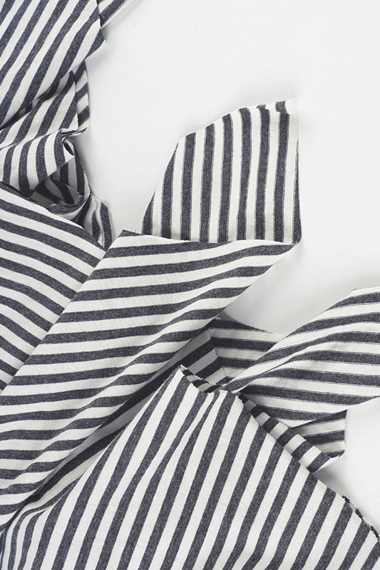 Stretchy Striped Irregular Mini Skirt