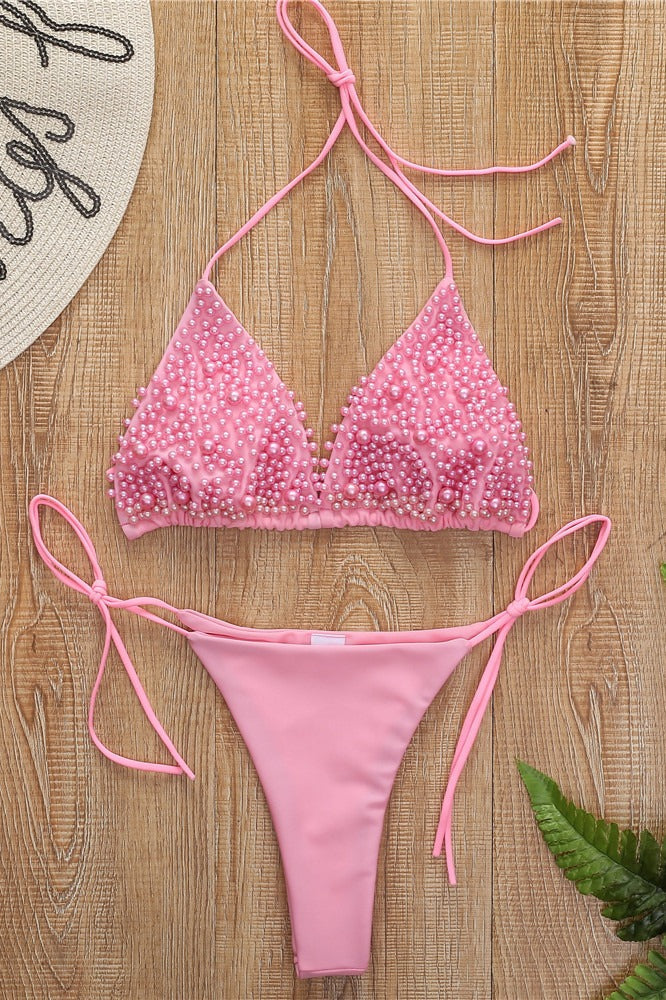 Solid Pearl Sexy Bikini Set