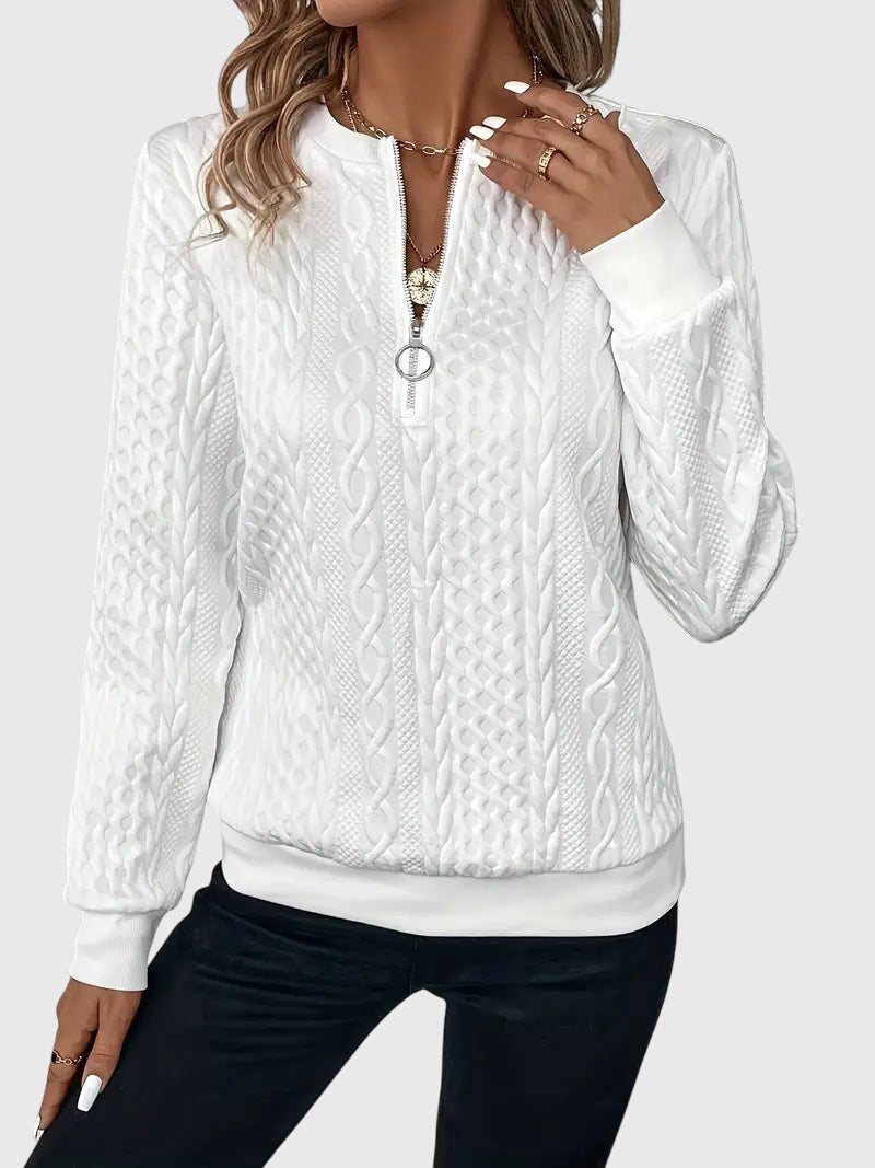 Nora | Women's Cable Knit Quarter-Zip Sweater