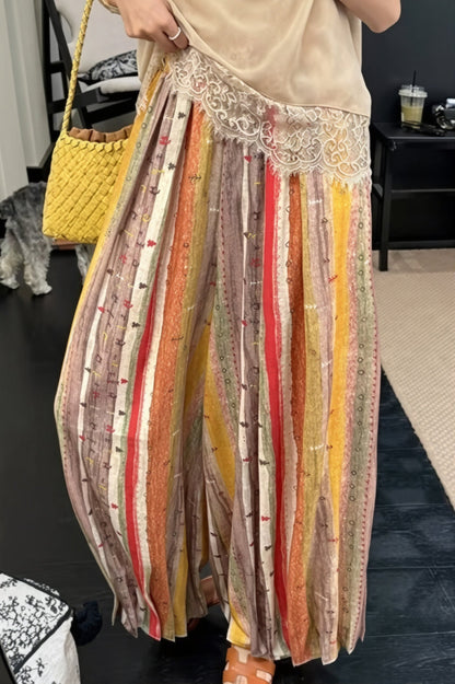 Vacation Casual Rainbow Pumpkin Pants