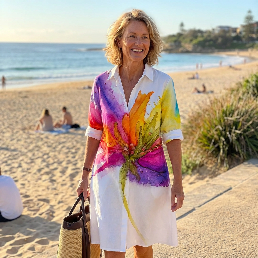 Dorisa | Luxe Midi Dress For Effortless Summer Comfort